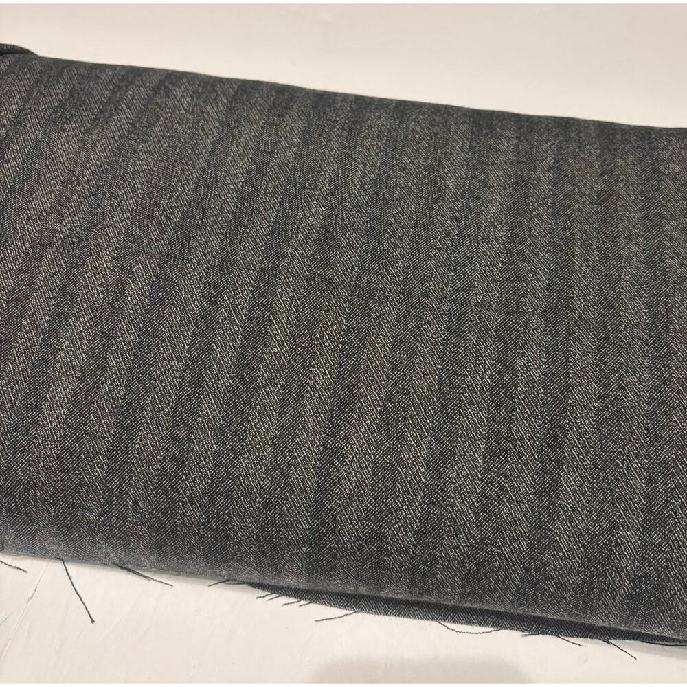 Gray Blue Pinstripe Wool Blend Fabric 58” Wide 13.5 Yds Herringbone Suiting